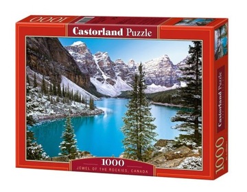 PUZZLE 1000 UKŁADANKA KRAJOBRAZ ZIMA GÓRY LAS JEZIORO ŚNIEG 9+ CASTOR