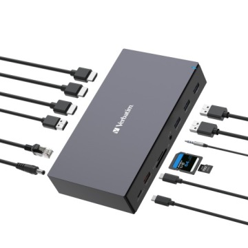 Док-станция Verbatim, USB-C Pro, 17 портов, HDMI, RJ45, microSD, USB-A 3.