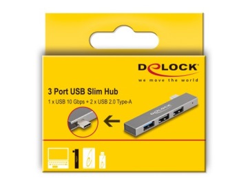 2X репликатор-концентратор USB-C/разъем-3xUSB-A/разъем USB3.1/USB2.0 DELOCK