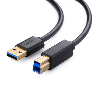 Кабель Ugreen для принтера USB-A - USB-B 5Гб/с 2м черный (US210)