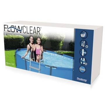 ДВУСТОРОННЯЯ БЕЗОПАСНАЯ СТАБИЛЬНАЯ ЛЕСТНИЦА ДЛЯ БАССЕЙНА BESTWAY 56406 84см