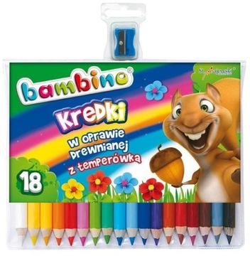 JUMBO THICK КРУГЛЫЕ ДЕРЕВЯННЫЕ мелки BAMBINO 18 KO