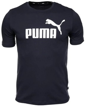 PUMA KOSZULKA MĘSKA T-SHIRT ESS LOGO TEE NAVY r.M