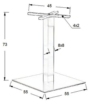 SH-3002-7/S Основание стола, брашированное, 55x55см
