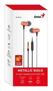 Genius HS-M318, słuchawki z mikrofonem, bez regula