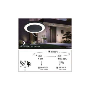 Потолочный светильник CIRCULA 14Вт 3000К IP44 230В антрацит/пластик