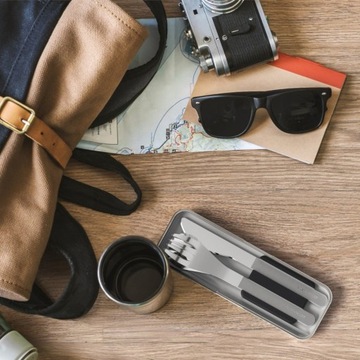 Slim Box Черный Monbento НАБОР СТОЛОВЫХ ПРИБОРОВ ДЛЯ ПУТЕШЕСТВИЯ