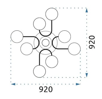LAMPA SUFITOWA NOWOCZESNA DUŻA GREY GOLD 8 LED