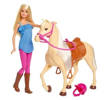 BARBIE DŻOKEJKA Z KONIEM KOŃ LALKA JEŹDZIEC