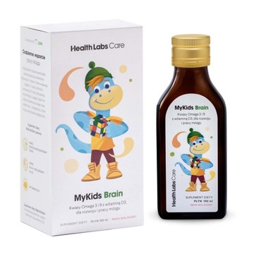 HealthLabs MyKids Brain kwasy Omega 3 i 9 z witaminą D3 dla rozwoju i p P1