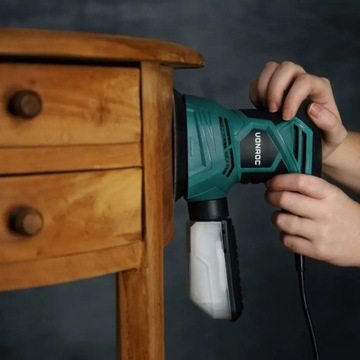 ЭКСЦЕНТРИЧЕСКАЯ ШЛИФОВАЛЬНАЯ МАШИНА 300ВТ | КОНТЕЙНЕР ДЛЯ ПЫЛИ И НАЖДАЛЬНОЙ БУМАГИ