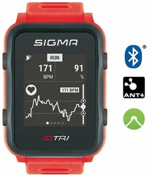 Пульсометр Sigma ID.TRI красный 24260 комплект