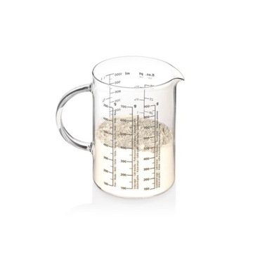 Стеклянная емкость с мерным стаканчиком - емкость 1 литр | ТЕСКОМА