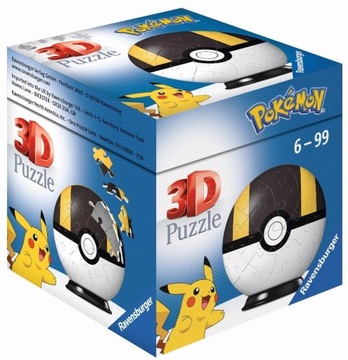 Puzzle 3D 54 el. Ravensburger kula pokemon czarna 112661