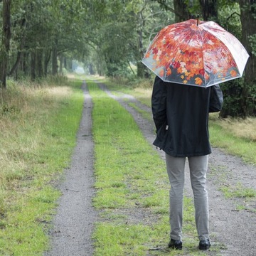 Parasol transparentny Jesienne LIŚCIE Składany Automat Esschert Design