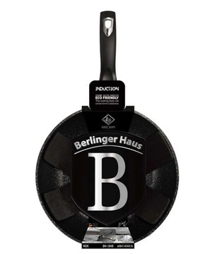 ГРАНИТНЫЙ ВОК 28см BERLINGERHAUS ЧЕРНЫЙ СЕРЕБРЯНЫЙ BH-1848