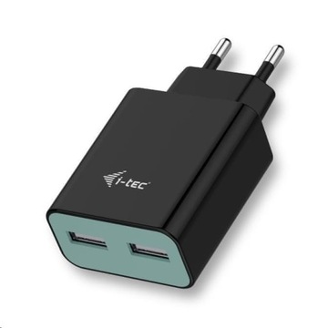 Зарядное устройство USB, 2 порта, 2,4 А, черное, 2 порта USB