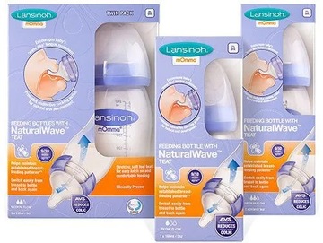 LANSINOH БУТЫЛОЧКА ДЛЯ КОРМЛЕНИЯ 160 МЛ + СОСКА NATURAL WAVE S