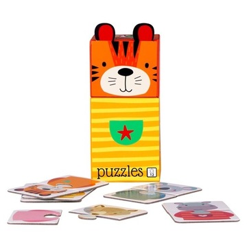PUZZLE ZWIERZĄTKA DWUELEMENTOWE 12 SZT. BARBO TOYS