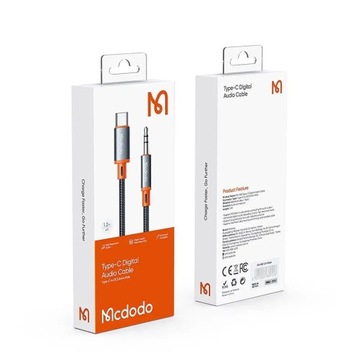 MCDODO USB-C НА МИНИ-ДЖЕК 3,5 ММ, ВСПОМОГАТЕЛЬНЫЙ КАБЕЛЬ 1,2 М