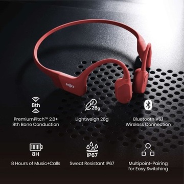 Накладные наушники для бега SHOKZ OpenRun Red