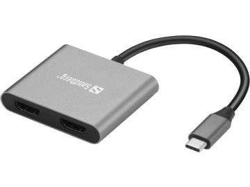 Концентратор Sandberg USB-C Dock с 2 портами HDMI + USB + PD — 136-44