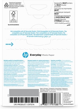 Фотобумага HP для повседневного использования, глянцевая, 200 г/м2, 10 × 15 см (101 × 1