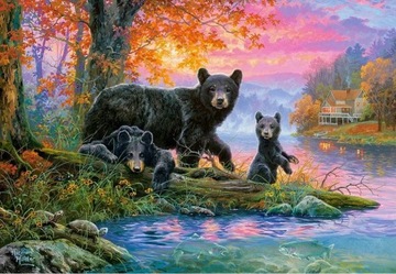 PUZZLE 1000 KRAJOBRAZ ZWIERZĘTA LAS RZEKA CASTOR