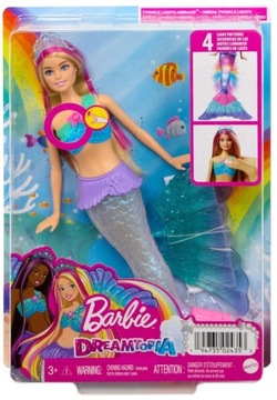 Lalka Barbie Malibu Syrenka Migoczące światełka