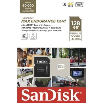 SanDisk Max Endurance microSDXC 128 ГБ, класс 10 U3 + адаптер