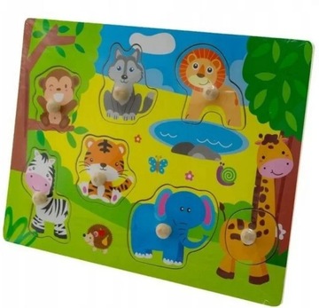 Tulimi Drewniane puzzle zwierzątka - małe ZOO