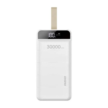 Dudao powerbank 30000 мАч 2x USB/USB-C со светодиодной подсветкой белый (K8s+ белый)
