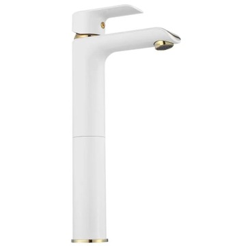 BLOOM Смеситель для умывальника High White Gold - REA