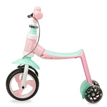 Трехколесный самокат, беговел, самокат со светодиодной подсветкой 2в1 MoMi для детей