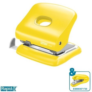 ДЫРОКОЛ RAPID FASHION FC30, ЖЕЛТЫЙ