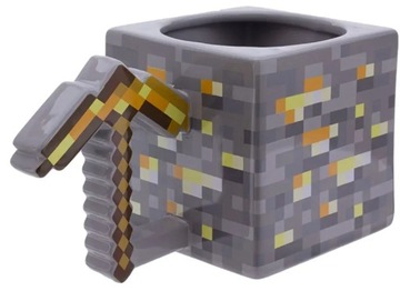 Minecraft Gold Mug Кирка 3D Pixel, лицензия Paladone