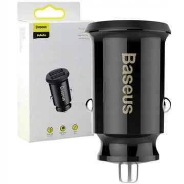 АВТОМОБИЛЬНОЕ ЗАРЯДНОЕ УСТРОЙСТВО BASEUS GRAIN MINI 2XUSB ЧЕРНОЕ 3.1А С ПОДСВЕТКОЙ