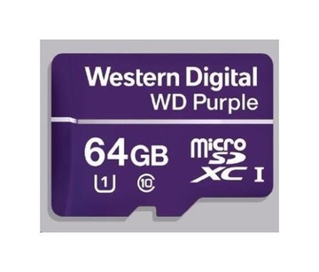Карта памяти WD Purple microSDXC WDD064G1P0C 64 ГБ, класс 10, класс U1