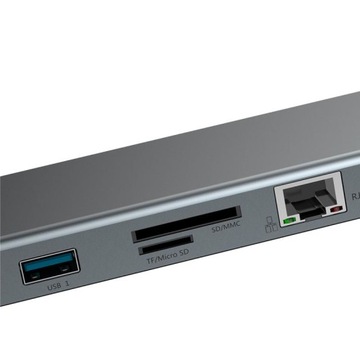 ДОК-СТАНЦИЯ АДАПТЕРА BASEUS концентратор 11 в 1 3xUSB-C 2xHDMI USB-C Rj45 Micro SD