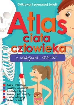 Atlas ciała człowieka z naklejkami i plakatem Praca zbiorowa