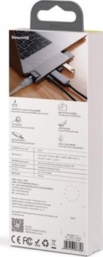 Адаптер Baseus для MacBook 7in1 USB-C, серый