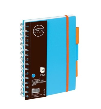 Зошит на спіралі GRAND NOTObook A5 100 Аркушів у клітинку Синій 80 г 3 Розділювачі