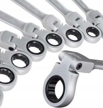 KLUCZ PŁASKO-OCZKOWY Z GRZECHOTKĄ ŁAMANY 11mm STAL SOLIDNY STALOWY