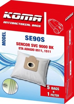 KOMA SE90S - Worki Sencor SVC 9000bk, 5 szt.