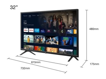 TCL 32S5200 32-дюймовый HD Ready LED-телевизор, черный