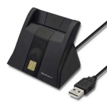 Устройство считывания чип-карт Qoltec Intelligent ID SCR-0643 | USB 2.0 + адаптер