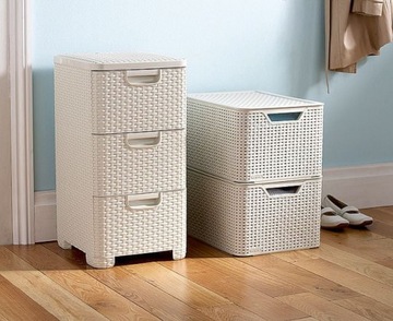 Книжный шкаф Curver в стиле ротанга с 3 ящиками