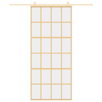 Двери раздвижные, золото, 90х205 см, прозрачное стекло ESG