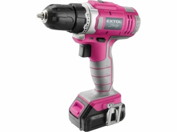 Wkrętarka akumulatorowaExtol Lady (402401) różowa, 12V Li-ion, 1300mAh, zes