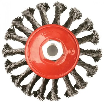 ПРОВОЛОЧНАЯ ЩЕТКА ДЛЯ БОКОВОЙ ДИСКОВОЙ Шлифмашины 125 мм, M14, ВИТАЯ ПРОВОЛОКА